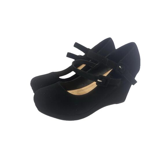 Y-Not Platform Wedge Strappy Sandals Heels Black Suede Woman Sz 7 Shoes Comfy - Picture 6 of 15